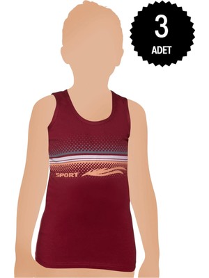 Ceku Home Tasarım Gümüş Lyc Baskı Çocuk Atlet 3'lü