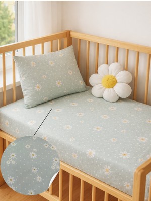 Ozz Baby %100 Pamuk Park Yatak Lastikli Bebek Çarşafı Seti (70X120X15)Yastık kılıfı & Beyaz iç astar (35x45)