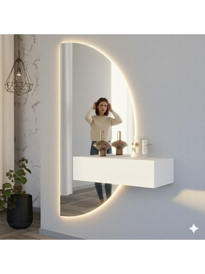 Feyza Design Beyaz Yüksekliği 160 cm Cam Dresuar - Antre Mobilyası