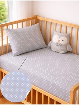 Ozz Baby %100 Pamuk Park Yatak Lastikli Bebek Çarşafı Seti (70X120X15)Yastık kılıfı & Beyaz iç astar (35x45)