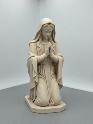 Onyx 3D Baskı Diz Çökmüş Meryem Ana Figürü - Dekoratif Dini Heykel