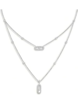 Merve Takı Mes 2'li Silver Zincir Kolye