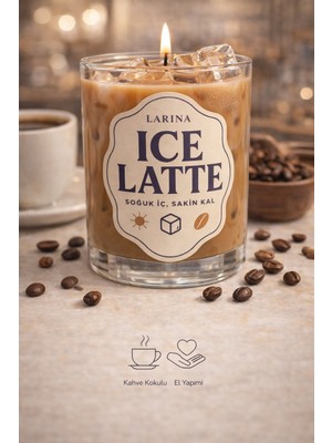 Larina Hediyelik El Yapımı Ice Latte Mum – Kahve Kokulu Dekoratif Mum (1 Adet / 2’li / 3’lü Seçenekli) Dekoratif Bardak Mum, Hediye Mum