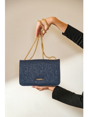 Armine 317 Lacivert Kadın Abiye Omuz Çanta-Lacivert Lazer-Tek Ebat