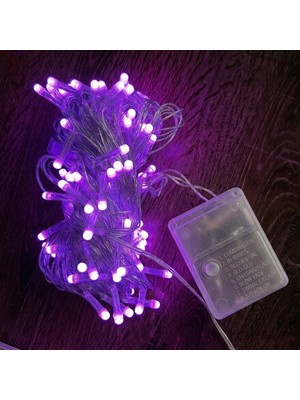 Poebgo Family's 10M 100 LED Damla Uçlu Pembe Işık Şeffaf Kablo