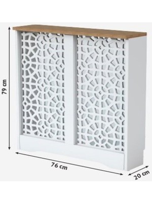 Feyza Design Yüksekliği 79 Cm, Genişliği 76 cm Olan Beyaz Petek Önü Kaplama Dresuar