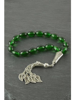 Pileli Store Oval Kesim Cam Tesbih Ürün Boyu 10*14 mm