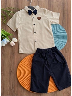 Saye Kids Erkek Çocuk Papyonlu Keten Takım