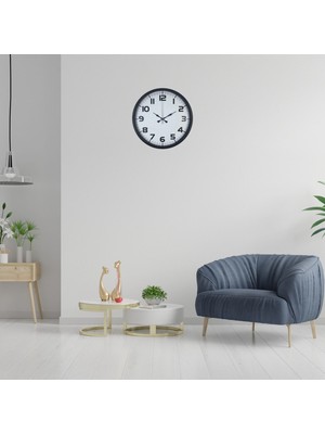 Marsilyan Siyah 36 cm Büyük Rakamlı Duvar Saati