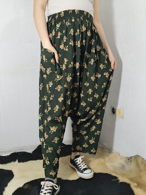 Hoaryage Adana Şalvarı Viskon Basma Kumaş, Otantik Bohem Desenli Cepli Şalvar %100 Pamuk