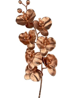 Nettenevime Yapay Çiçek Bronz Bakır Rengi Orkide Uzun Dal 80CM Orkide