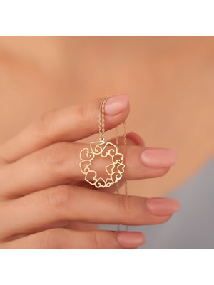 Nox Jewelry 14 Ayar Altın Kaplama Kalp Çember Kolye – Minimal Romantik Tasarım - CN00388