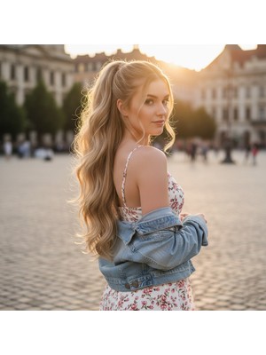 Najmaddin.com Bağlamalı Dalgalı At Kuyruğu / Karamel Platin Röfleli