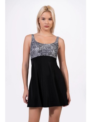 Endeep Kadın Ayarlanabilir Askılı Lurex Kumaşlı Etekli Elbise Mayo