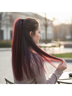 Najmaddin.com Fiber Sen Düz 8 Parça Çıt Çıt / Koyu Kızıl