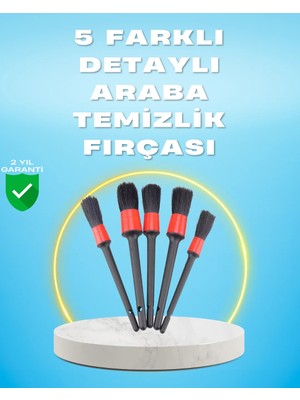 Decostyle 5'li Araba Temizlik Fırçaları-Farklı Boyutlu Fırçalarla Derinlemesine Temizlik