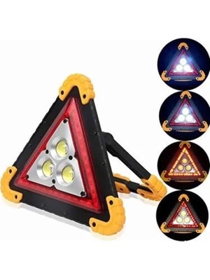 Decostyle Reflektör Işıklı Ikaz Lambası Şarjlı Çok Fonksiyonlu Işıklı Üçgen Reflektör