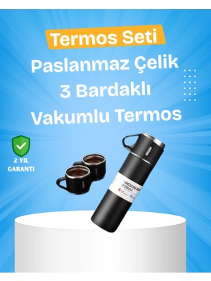 Decostyle Paslanmaz Çelik Termos Seti | 500 ml Kapasite, 6-12 Saat Isı Koruma, Hediye Kutulu