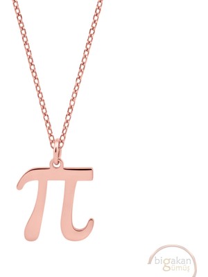 Bigakan Pi Sayısı Taşsız Model 925 Ayar Gümüş Kadın Kolye Rose Kaplama