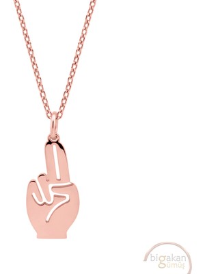 Bigakan Izci Selamı Taşsız Model 925 Ayar Gümüş Kadın Kolye Rose Kaplama