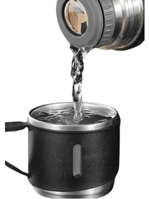 Decostyle Termos Seti Paslanmaz Çelik 3 Bardaklı Vakumlu Termos Set 500 ml 12 Saate Kadar Isı Koruma