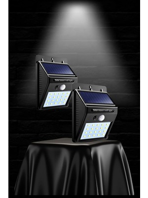 Decostyle Güneş Enerjili Sensörlü Duvar Lambası Bahçe Lamba Suya Dayanıklı Bahçe Aydınlatma