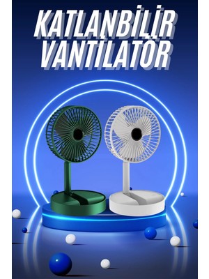 Decostyle 3 Kademe Hız Ayarlı Vantilatör Telefon Standlı Şarjlı Katlanabilir Soğutucu Pervane