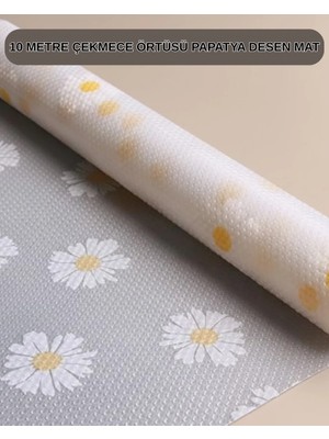 Decostyle 10 Metre Papatya Desenli Kaymaz Çok Amaçlı Dolap Içi Örtü