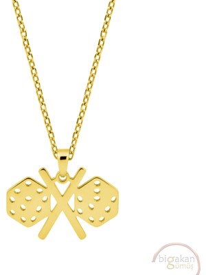Bigakan Zar Şans Taşsız Model 925 Ayar Gümüş Kadın Kolye Altın Kaplama