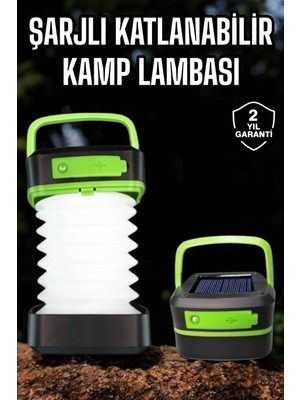 Decostyle LED Lamba Kamp Lambası Hafif Taşınabilir Şarj Süreli Akordeon El Fenerli