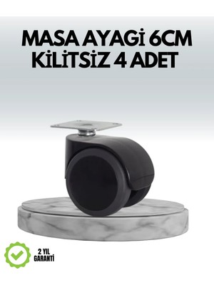 Decostyle Halı ve Beton Uyumlu Kilitsiz Mobilya Tekerleği 4’lü