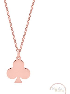 Bigakan Sinek Tasarımı Kağıt Taşsız Model 925 Ayar Gümüş Kadın Kolye Rose Kaplama