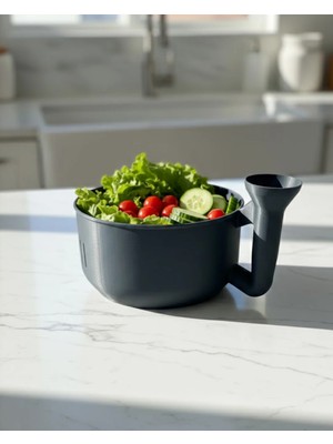 Decostyle Pratik Sebze Yıkayıcı Süzgeçli Hazneli Ergonomik Saplı Mutfak Yardımcısı