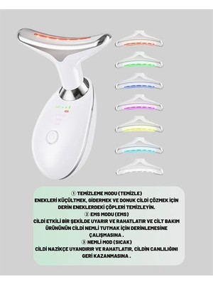 Decostyle Cilt Yenileyici Şarjlı Güzellik Aleti – Pozitif/negatif Iyon, Titreşimli Masaj ve Kırmızı-Mavi-Yeşil Işıkla