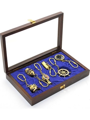 Stumbanng Ahşap Kutulu Pirinç 6'lı Anahtarlık Seti