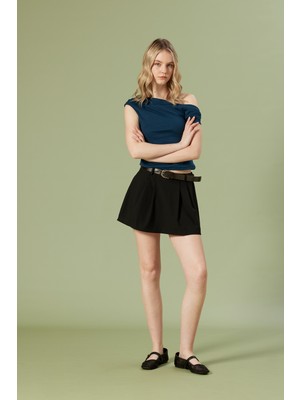 Nisan Triko Pamuklu Asimetrik Top