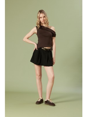 Nisan Triko Pamuklu Asimetrik Top