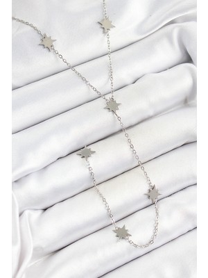 Aydogan's 316L Çelik Kutup Yıldızı Figürlü Y Model Gümüş Renk Kadın Kolye - TJ-BKO10332