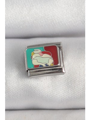 Aydogan's 316L Çelik Gümüş Renk Renkli Portre Model Nomination Charm - TJ-BC1387