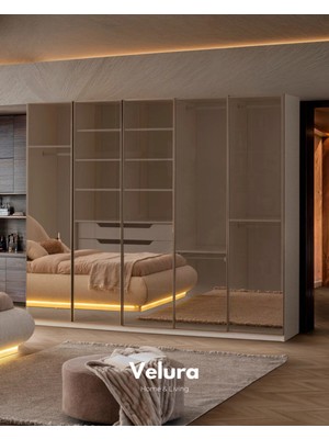 Velura Home & Living Marcel 5 Kapaklı Gardırop - 5 Reflekte Cam