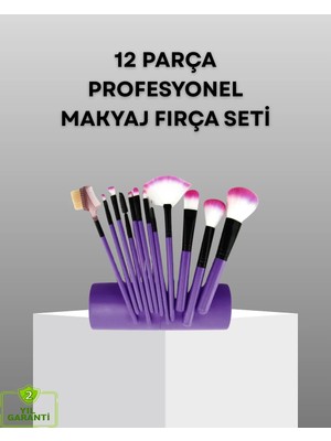 TeknoKapsül Ultra Yumuşak 12’li Makyaj Fırça Seti – Dökülme Yapmaz, Dalin Şampuan ile Temizlenebilir