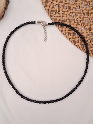 Minel Fashion Siyah Boncuk Kolye