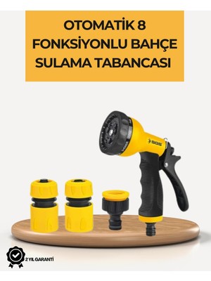 TeknoKapsül 8 Modlu Bahçe Sulama Tabancası Seti Bitki Çiçek Araç Temizleme