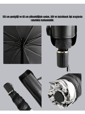 TeknoKapsül Uv Korumalı Şemsiye Tipi Oto Güneşliği - Geniş Araç Uyumu