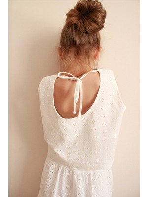 Oh la la Koala For Little Ones Beyaz Brode Sırt Detaylı Kız Çocuk Üst