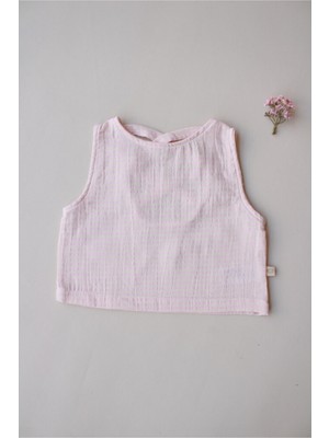 Oh la la Koala For Little Ones Pudra Çapraz Sırt Detaylı Kız Çocuk Üst