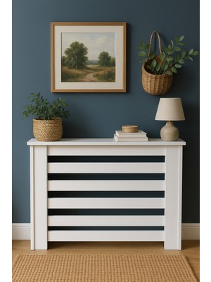 Feyza Design Yüksekliği 81 Cm, Genişliği 100 cm Beyaz Dresuar