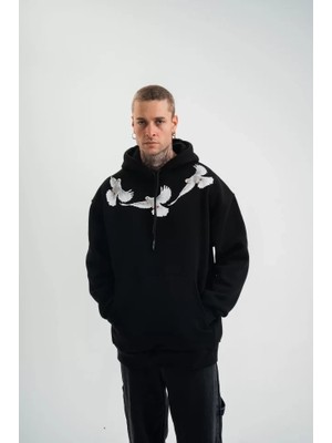 Antakya Yöresi Unisex Uzun Kol Bisiklet Yaka Yıkamalı Sweatshirt - Siyah