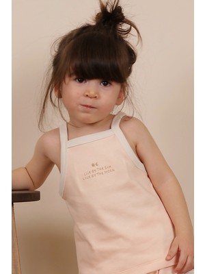 Oh la la Koala For Little Ones Pudra Askılı Nakışlı Kız Çocuk Üst