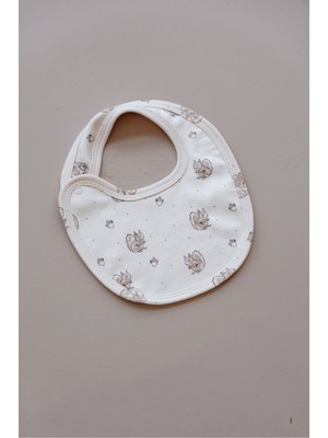 Oh la la Koala For Little Ones Krem Sincap Baskılı Çıt Çıtlı Bebek Önlük